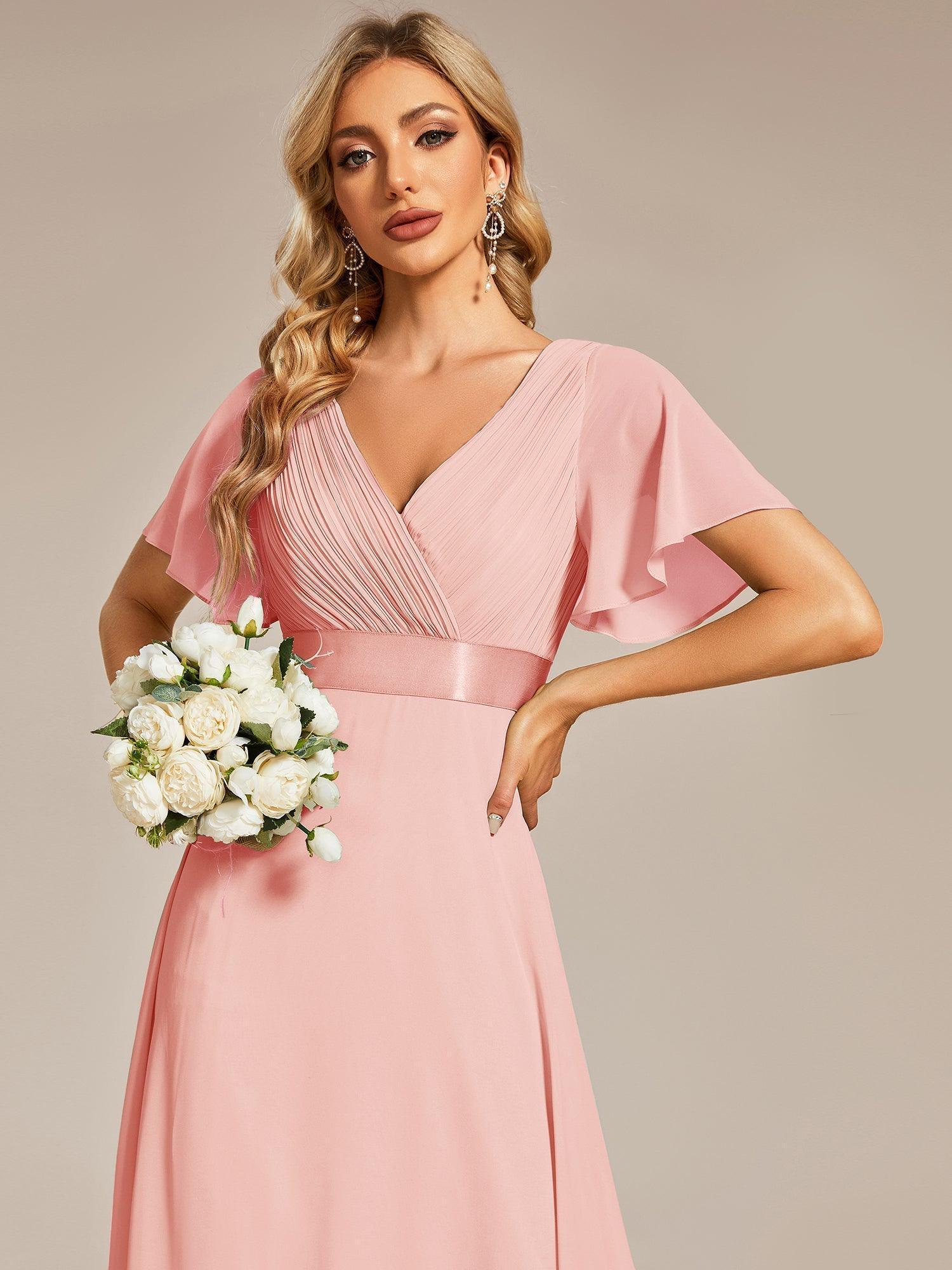 MONICA Dress | Elegant, flowing high-waisted chiffon bridesmaid dresses