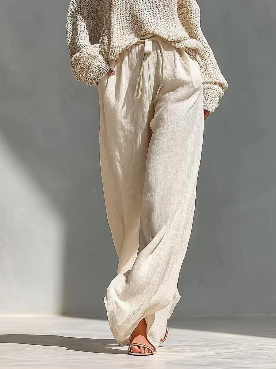 Stylish knit and linen set