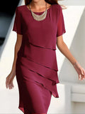 Pleated Chiffon Dress