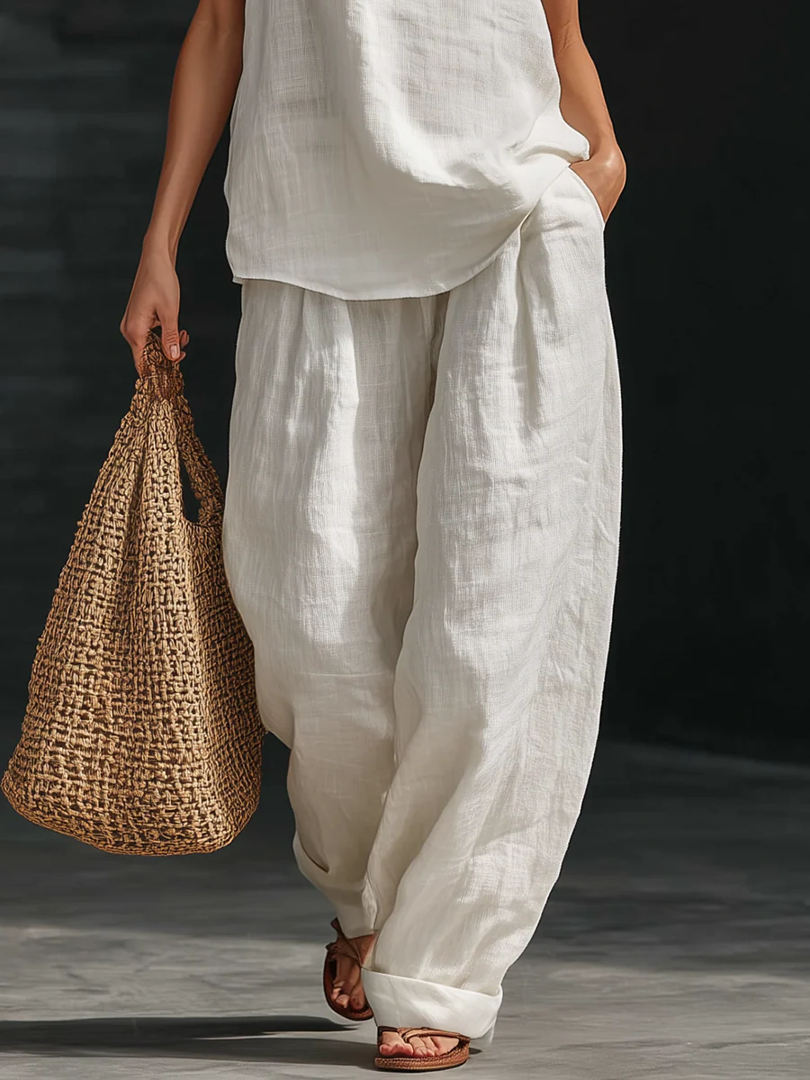 Zoe Sleeveless Set with Wide-Leg Pants