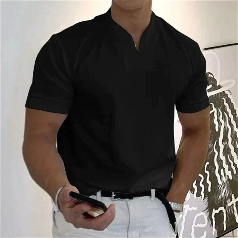 Men's Short-Sleeve Sports Shirt – V-Neck