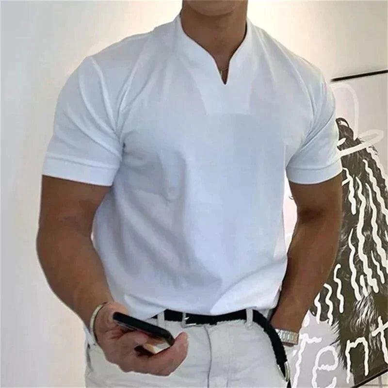 Men's Short-Sleeve Sports Shirt – V-Neck