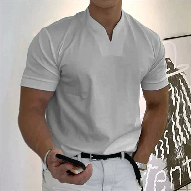 Men's Short-Sleeve Sports Shirt – V-Neck