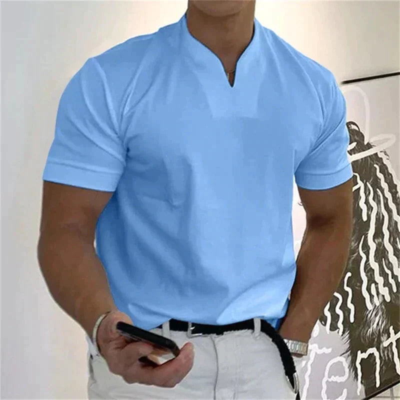 Men's Short-Sleeve Sports Shirt – V-Neck