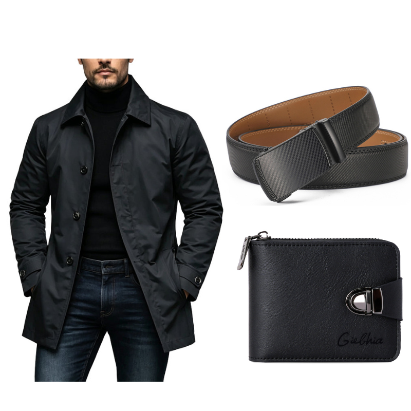 Mid-Length Waterproof Men’s Trench Coat