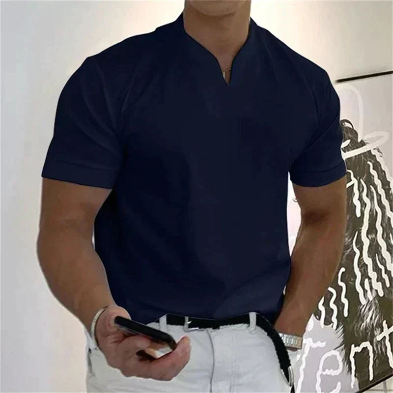 Men's Short-Sleeve Sports Shirt – V-Neck
