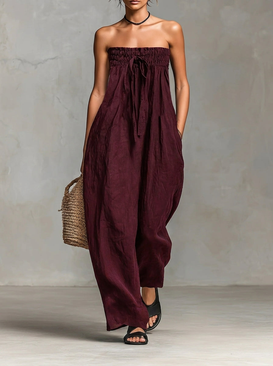 Nina | Elegant Strapless Jumpsuit