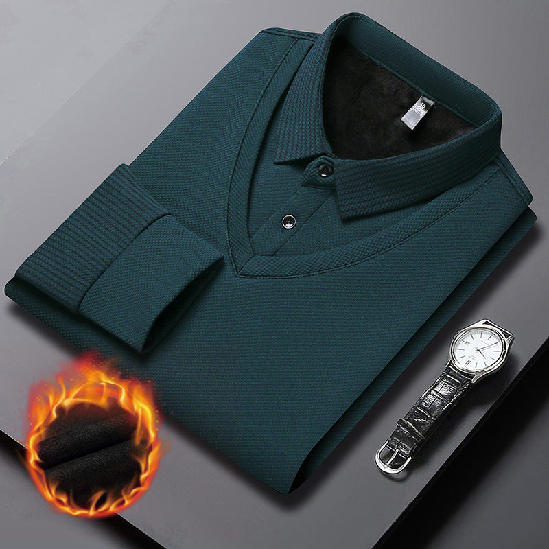 2-Piece Striped Collar Shirt Set