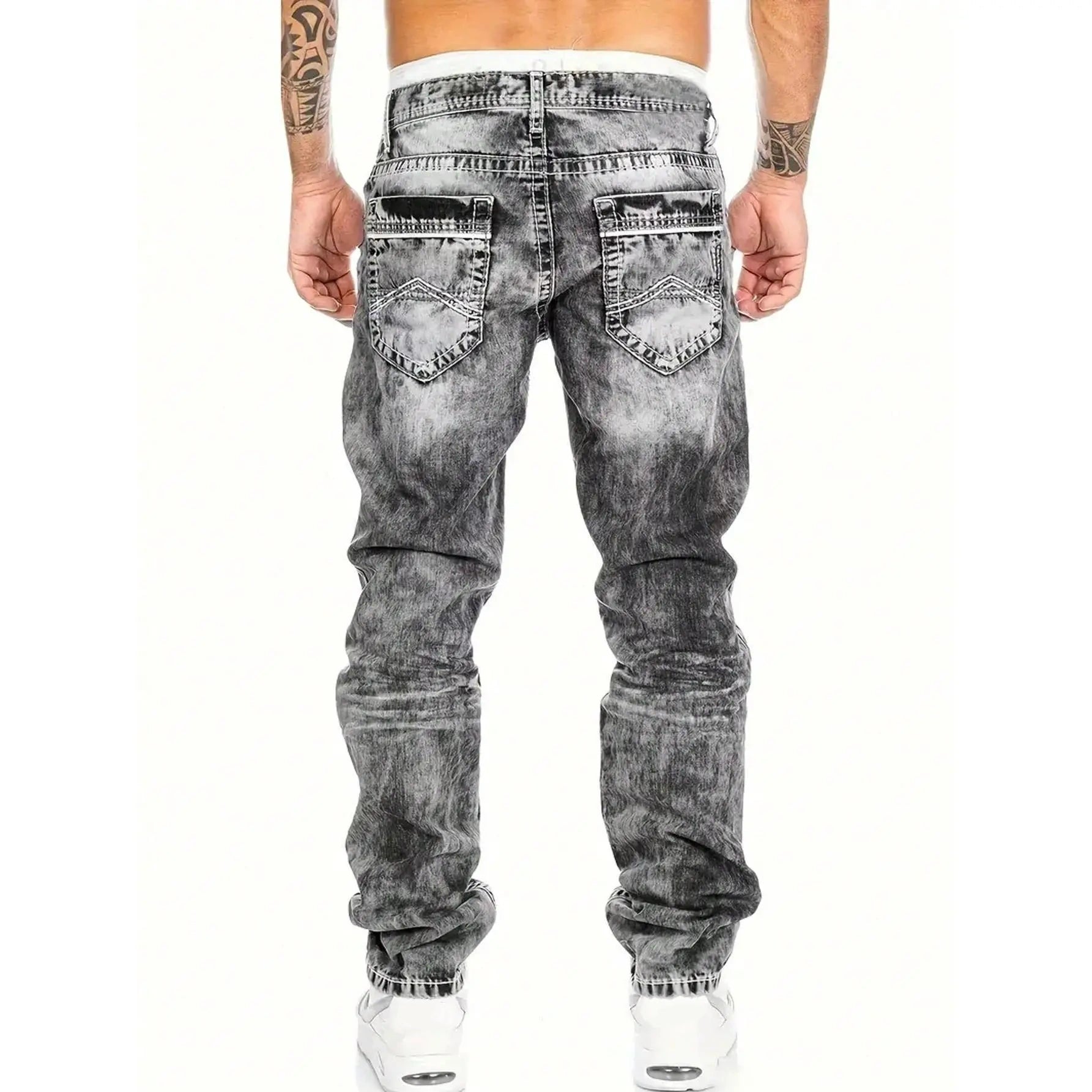 Creative Stretch Denim Jeans for Men – Minimalist Style, Modern Fit & Perfect for Summer 💙