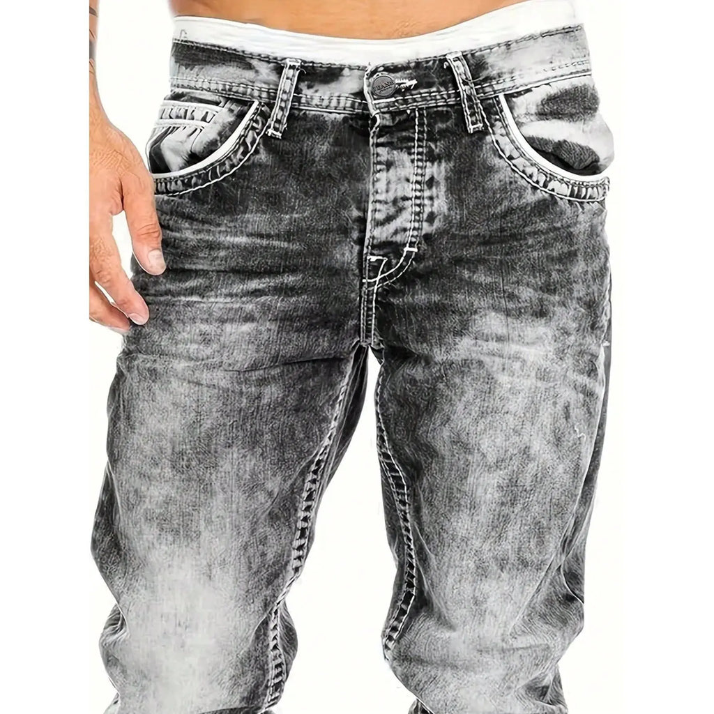 Creative Stretch Denim Jeans for Men – Minimalist Style, Modern Fit & Perfect for Summer 💙