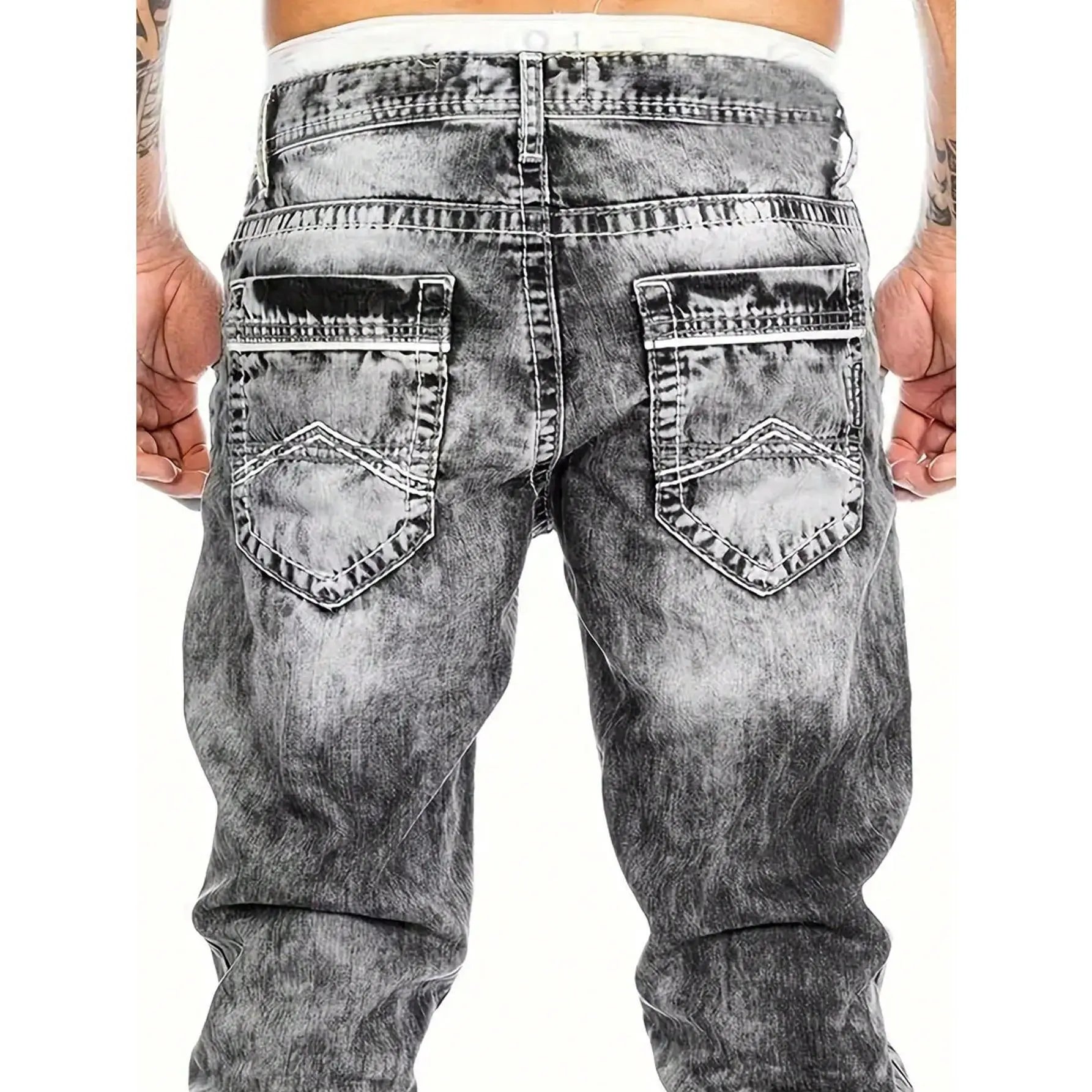 Creative Stretch Denim Jeans for Men – Minimalist Style, Modern Fit & Perfect for Summer 💙
