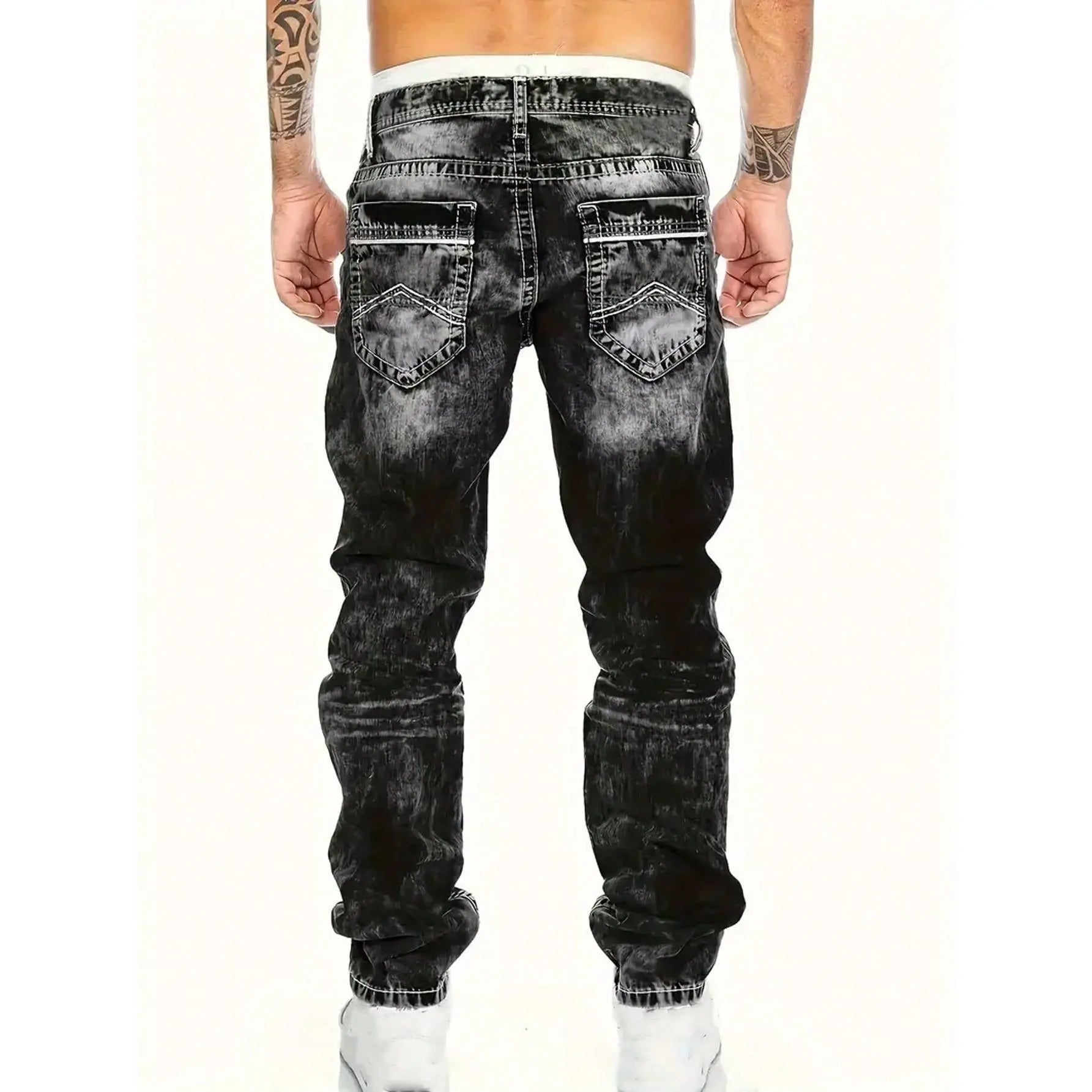 Creative Stretch Denim Jeans for Men – Minimalist Style, Modern Fit & Perfect for Summer 💙
