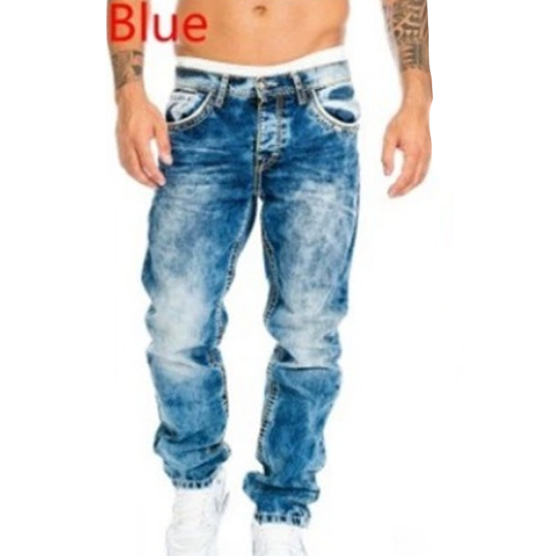 Creative Stretch Denim Jeans for Men – Minimalist Style, Modern Fit & Perfect for Summer 💙