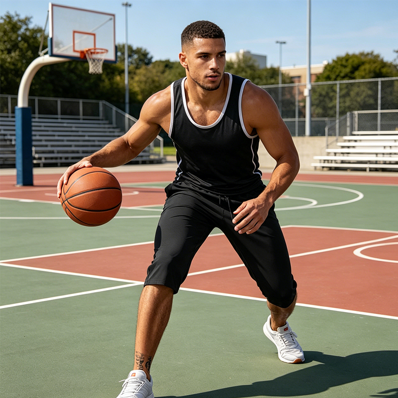 Men's quick-drying athletic|capri pants – stretchy, zippered pockets, versatile