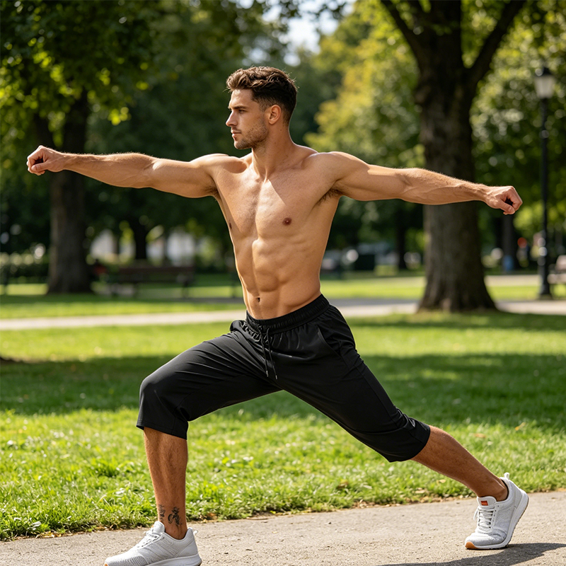Men's quick-drying athletic|capri pants – stretchy, zippered pockets, versatile
