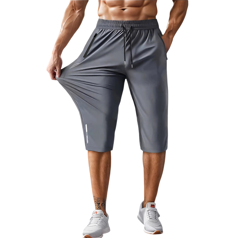 Men's quick-drying athletic|capri pants – stretchy, zippered pockets, versatile