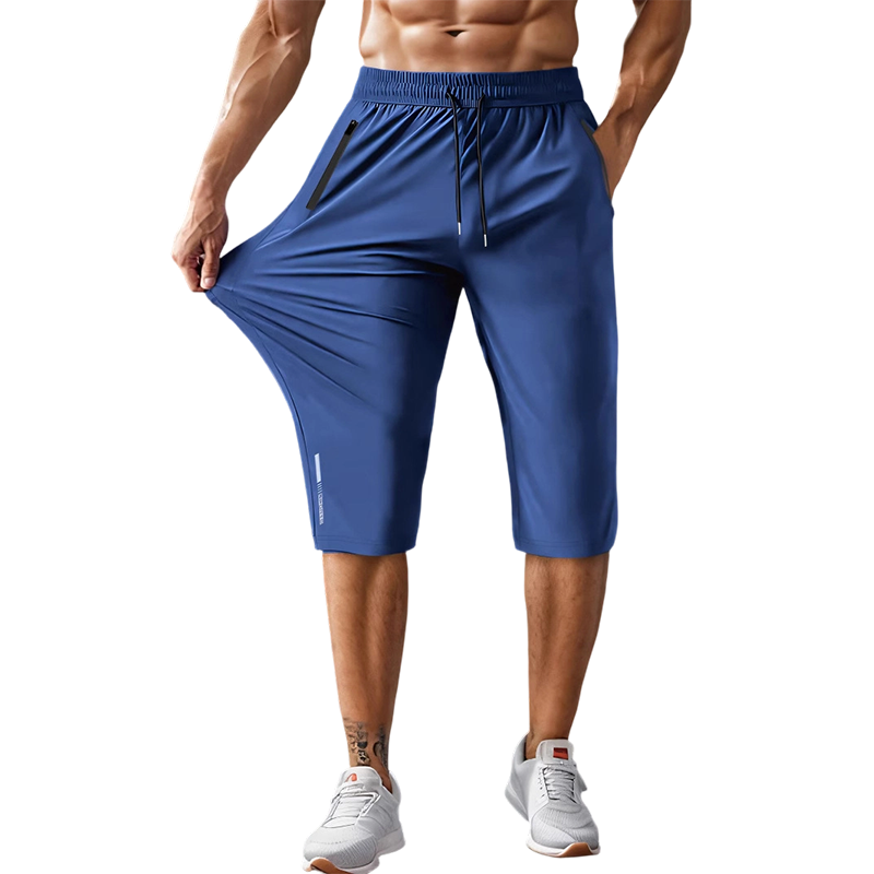 Men's quick-drying athletic|capri pants – stretchy, zippered pockets, versatile