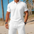 Two-piece summer set for men, consisting of a polo shirt and shorts