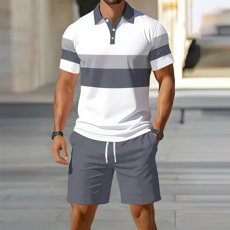 2-Piece Shirt & Shorts Set for Men – Comfortable, Breathable, and Versatile for Summer, Leisure, and Travel