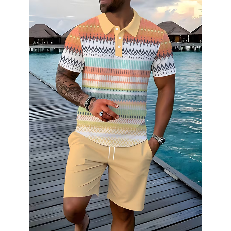 2-Piece Shirt & Shorts Set for Men – Comfortable, Breathable, and Versatile for Summer, Leisure, and Travel