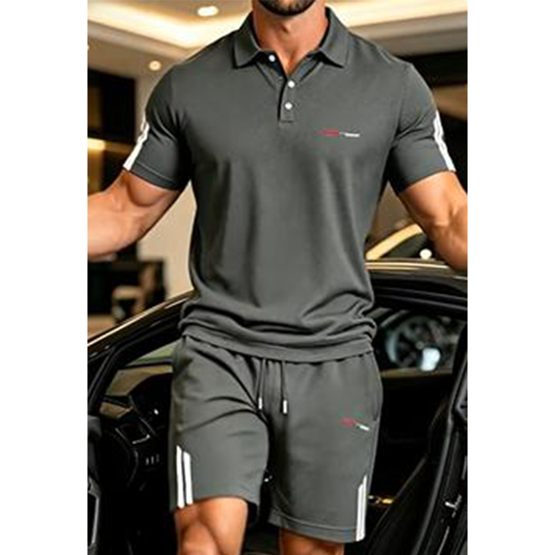 2-Piece Casual Set for Men – Short-Sleeve Top & Shorts, Breathable, Comfortable, and Versatile for Everyday Wear, Sports, and Travel