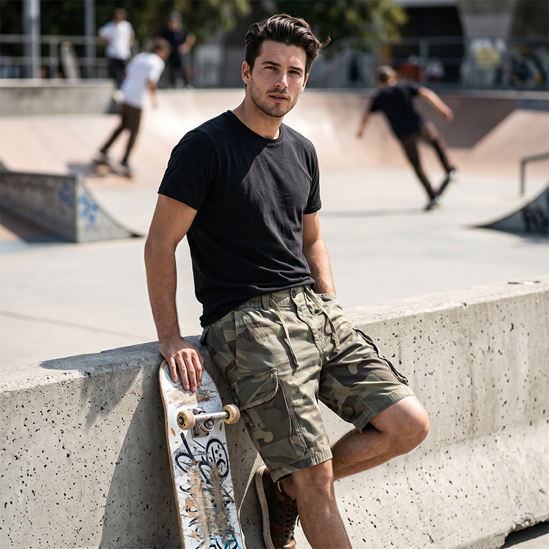 Men's Casual Relaxed Fit Cargo Shorts – Multi-Pockets, Breathable, Rugged
