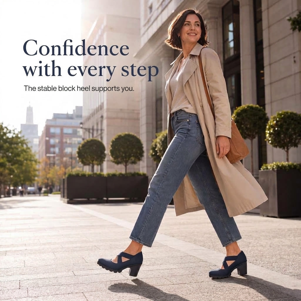 Women’s Mary Jane Shoes with Round Toe, Crisscross Straps, Block Heel, Platform, and Cut-Out Details, High Heels