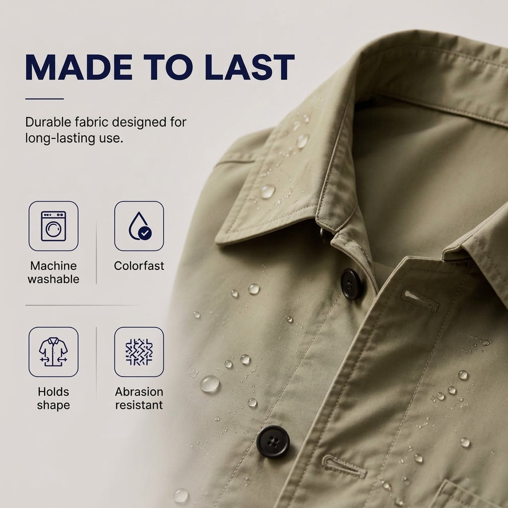 Mid-Length Waterproof Men’s Trench Coat