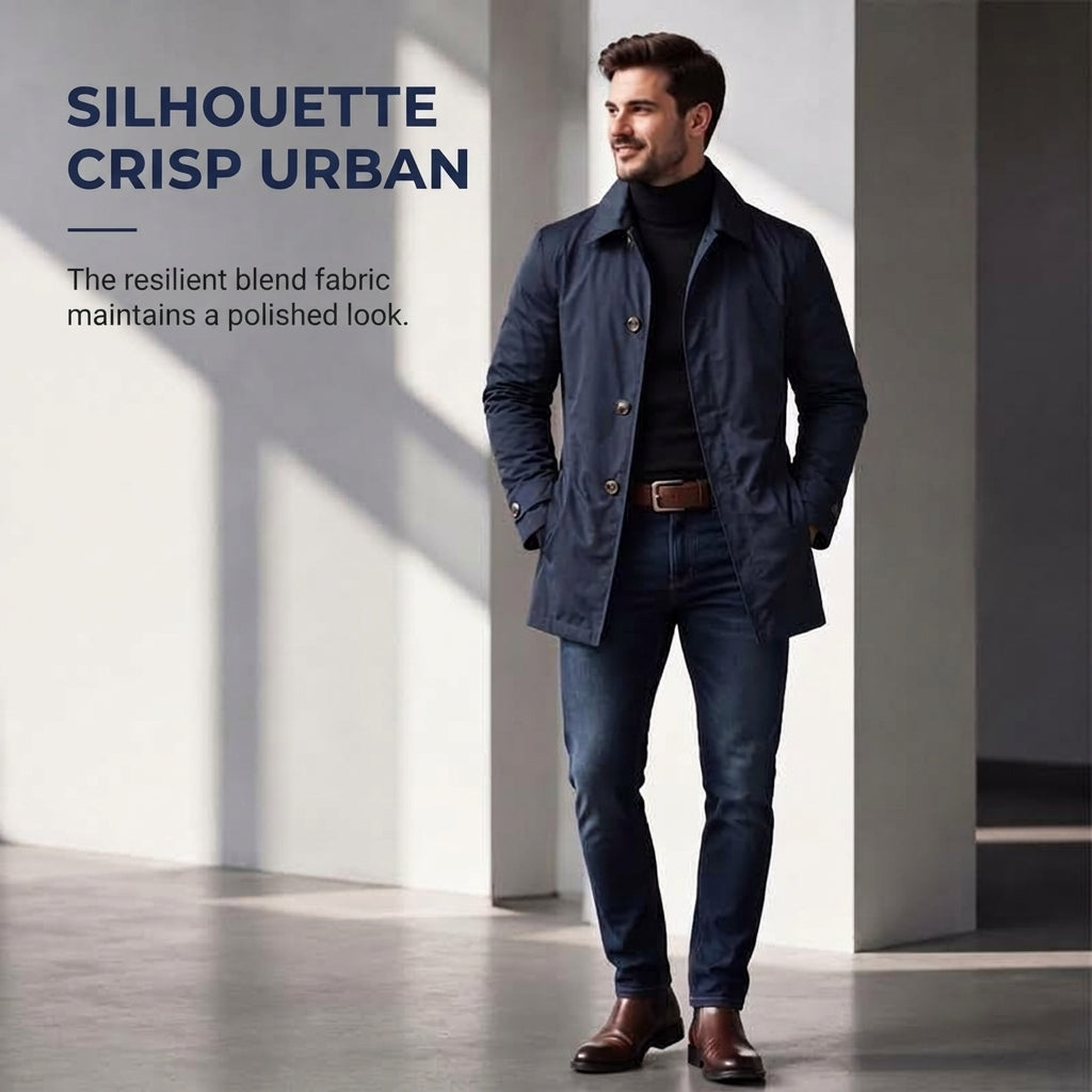 Mid-Length Waterproof Men’s Trench Coat