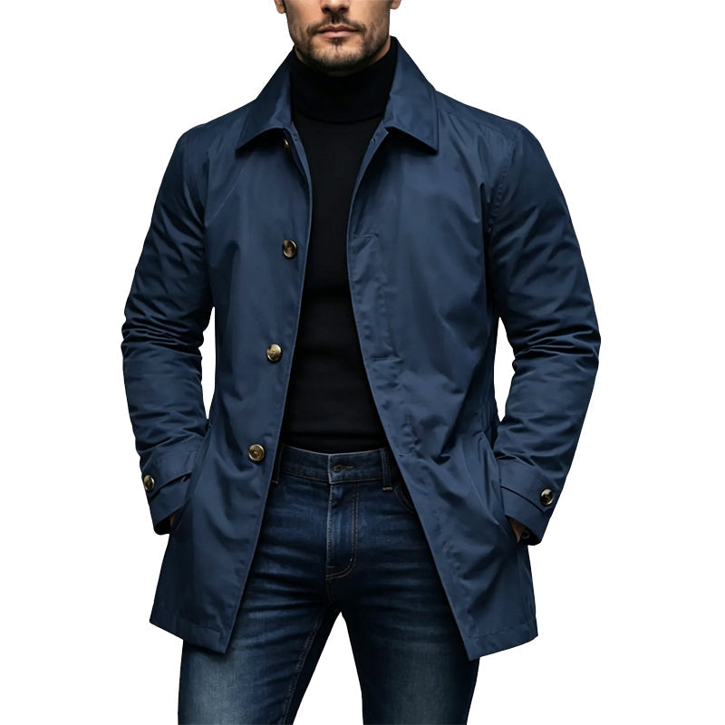 Mid-Length Waterproof Men’s Trench Coat