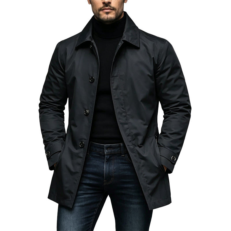 Mid-Length Waterproof Men’s Trench Coat