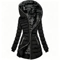 Women's winter coat with hood and insulation